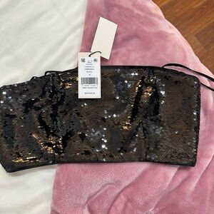 NWT cinq a sept sequin crop top